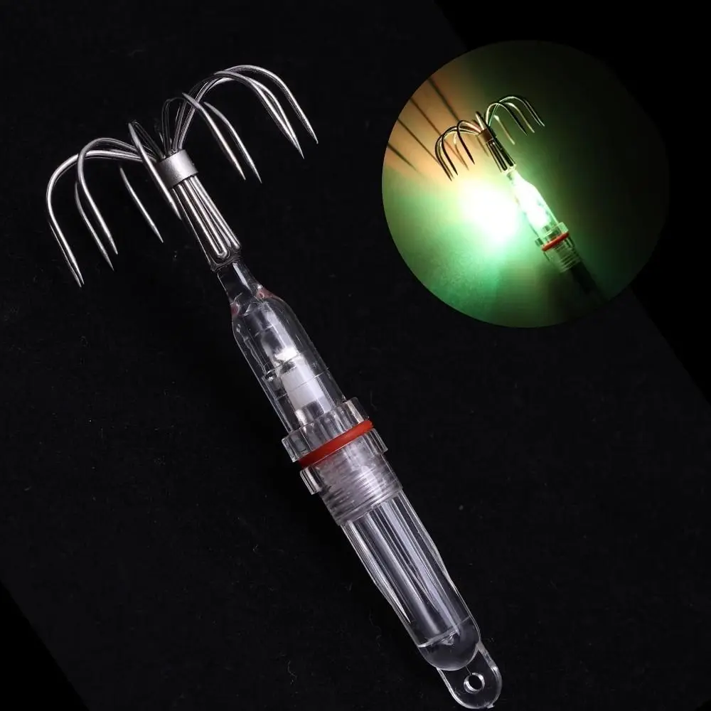 Señuelo de luz LED colorido portátil con gancho, forma de diamante, gota profunda, lámpara Flash para pesca submarina, cuchara para lubina, anzuelo de calamar para pesca - imagen 5