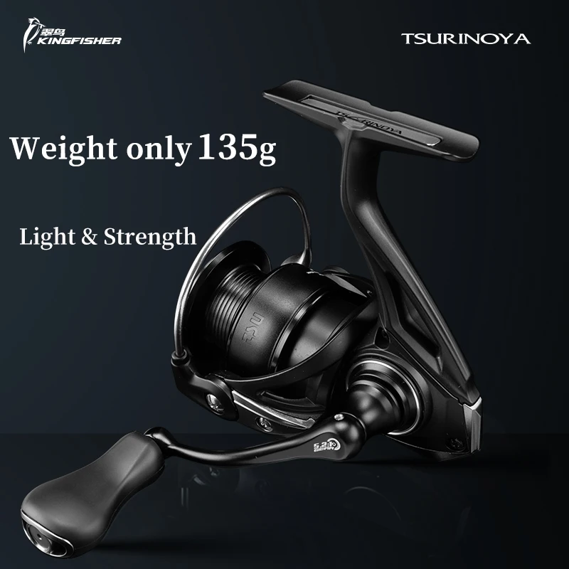 Carrete giratorio TSURINOYA KINGFISHER ultraligero trucha 800S 1000 1500 1500S cebo Finesse Ajing carrete de pesca de carbono carrete poco profundo