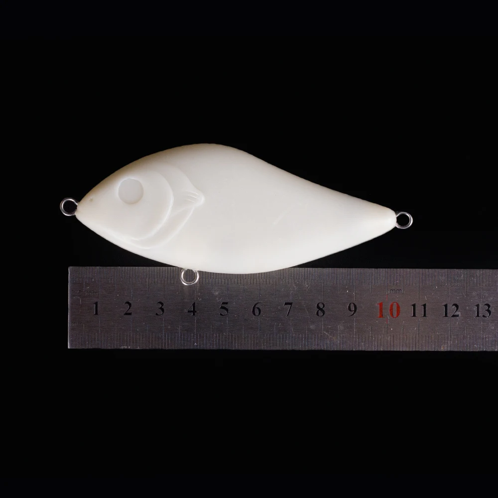 Hanlin-Señuelos de Pesca sin pintar, cebo en blanco, Crankbait, cuerpo duro, Wobbler, aparejos de lubina, 2 piezas, 100mm/43g - imagen 2