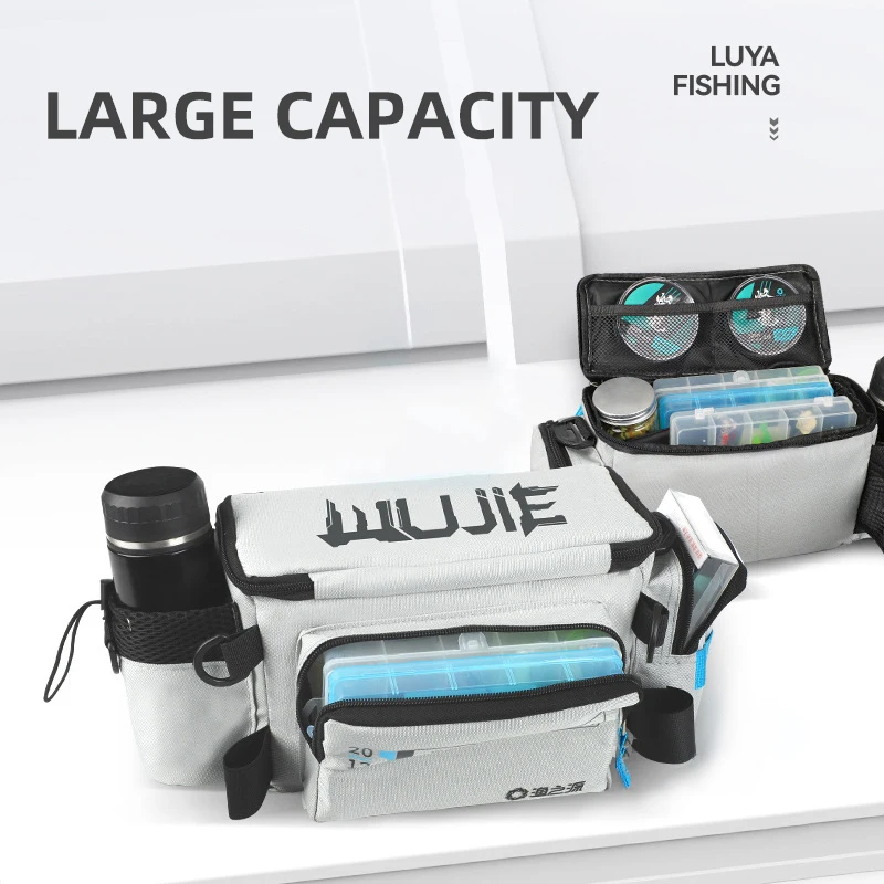 Bolsa de pesca multifunción para hombre, caja de almacenamiento para caña de pescar, bolso de hombro para cintura al aire libre, bolsa cruzada para caña de pescar, XA1WD - imagen 4
