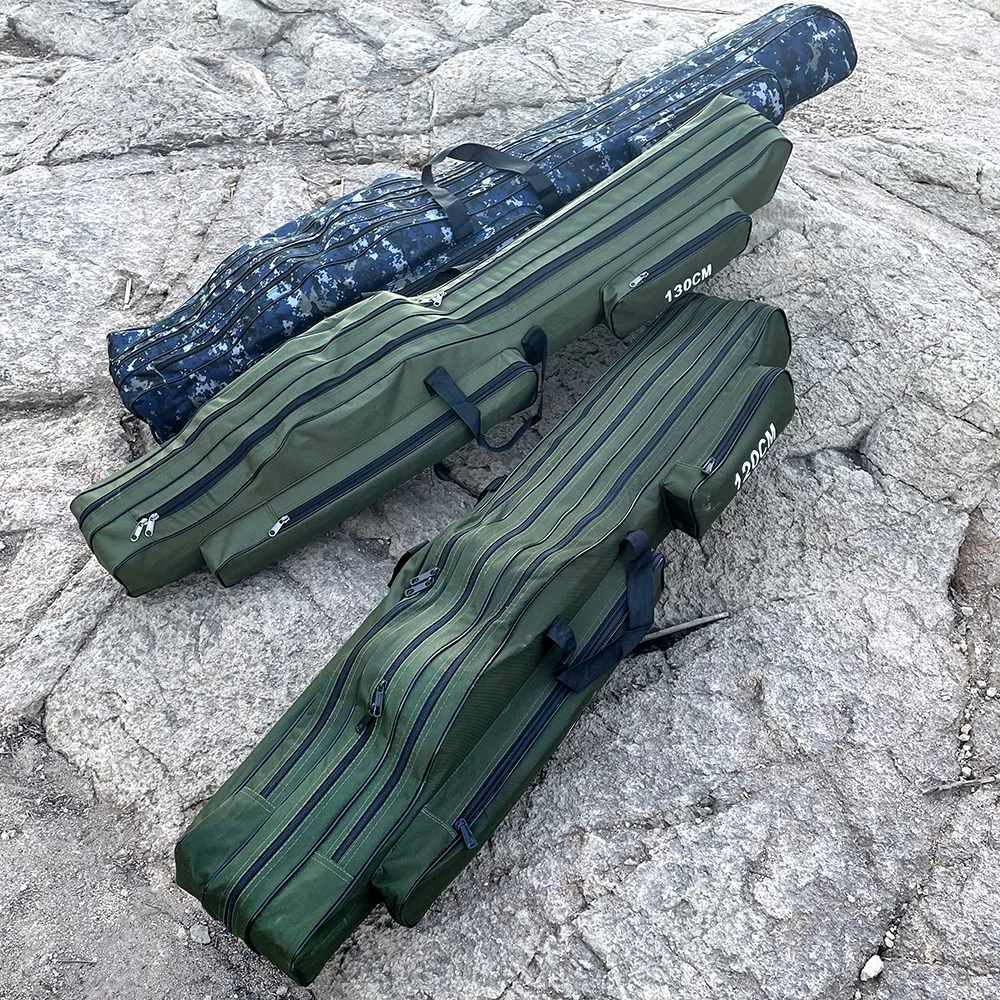 Bolsa de pesca plegable portátil de 2/3 capas, organizador de carretes, aparejos de pesca, estuche de transporte, almacenamiento de viaje de 110/120/130/150cm - imagen 5