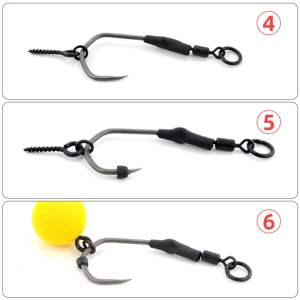 Hirisi-Cuentas de goma para anzuelo de pesca, accesorio giratorio de cambio rápido para pesca de carpa, antienredos, 10 unidades - imagen 5