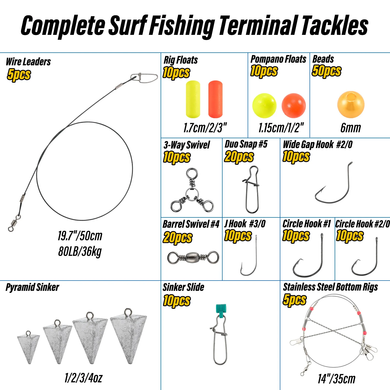 Kit Pompano Surf con Señuelos Bucktail y Accesorios - imagen 2