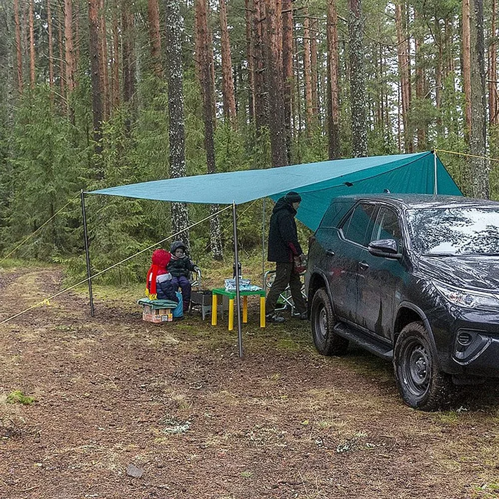 Juego de 2 postes de lona de 200CM, postes de tienda de campaña de alta resistencia, telescópicos portátiles para toldos, toldo, refugio de mosca de lluvia - imagen 4