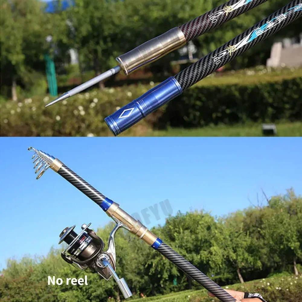 La mejor caña de pescar giratoria portátil telescópica, 2,4 M, 2,7 M, 3,6 M, 3,9 M, 4,5 M, caña de pescar de 15kg, caña giratoria de pesca en roca para barco de mar de viaje - imagen 5