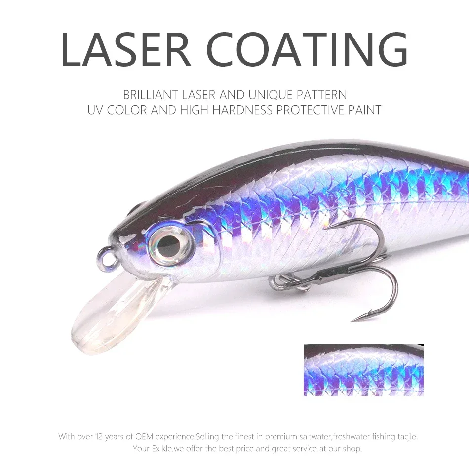 MOOKZZ-señuelo de pesca flotante Minnow, 50MM/75MM, 6,5G/11G, novedad - imagen 4