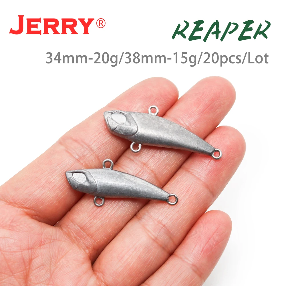 Jerry REAPER 10g 15g 20 unids/lote sin pintar Metal fundido Jig cuchara Shore Casting Jigging pescado lubina señuelo de pesca cebo Artificial T