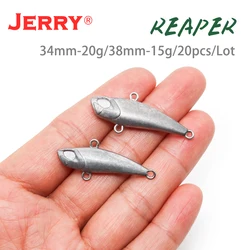 Jerry REAPER 10g 15g 20 unids/lote sin pintar Metal fundido Jig cuchara Shore Casting Jigging pescado lubina señuelo de pesca cebo Artificial T
