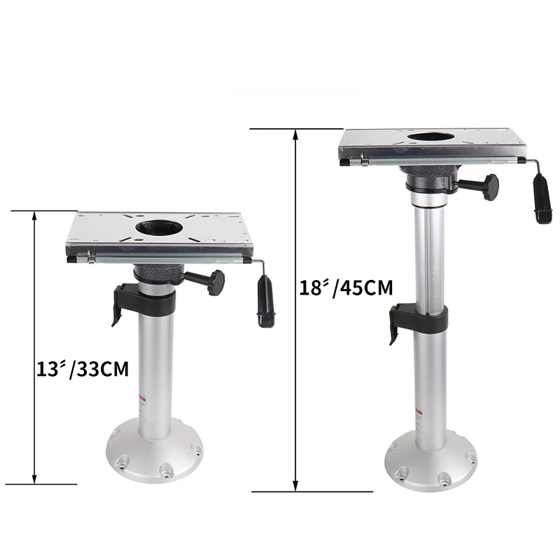 Pedestal de asiento de barco de aluminio de altura ajustable con cerradura y tobogán, rango de 13-18 pulgadas para asientos de barco - imagen 5