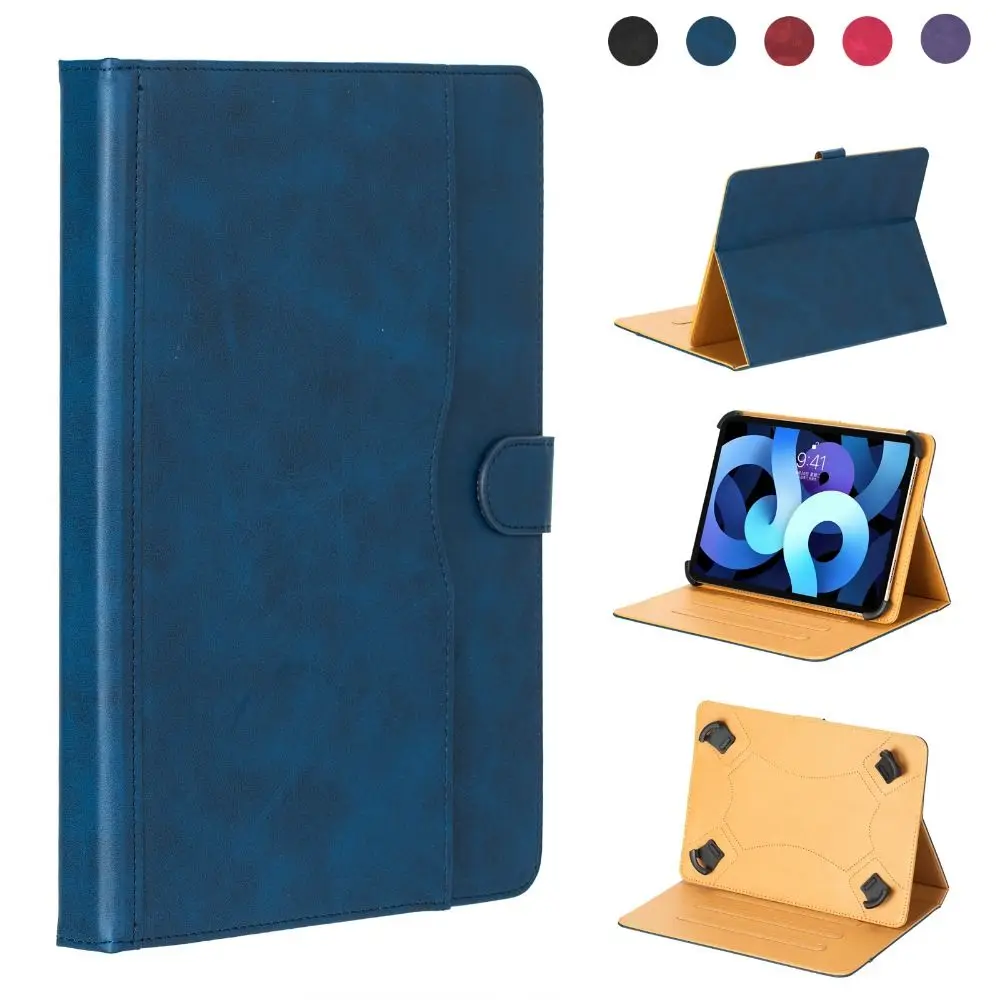 Funda tableta cuero PU bicolor con soporte multiángulo antigolpes