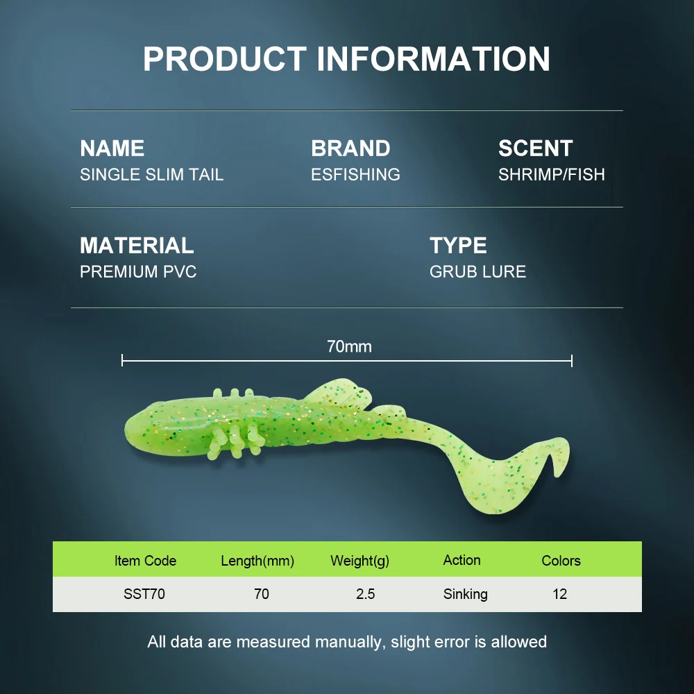 KESFISHING-Nuevos Señuelos de Pesca artificiales de plástico suave, cebos delgados de una sola cola, 70mm, 2,5g, olor atrayente - imagen 5