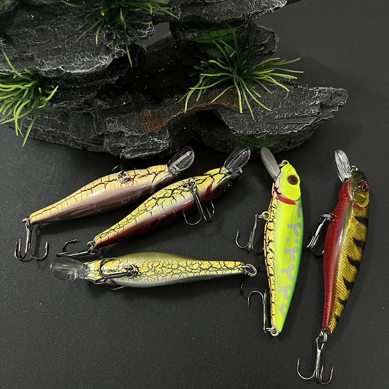 Señuelos de Pesca flotantes de pececillo, Wobblers de Pesca con vientre agrietado, cebo duro Artificial para Lucio, lubina, equipo de Pesca, 85mm, 9g - imagen 4