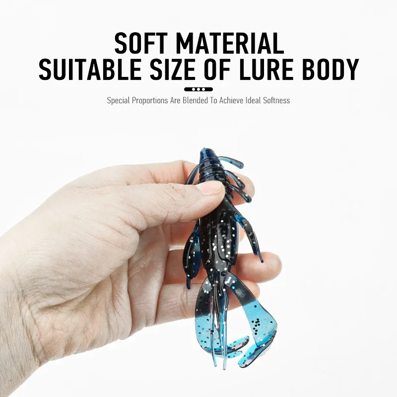 Ardea-señuelo de camarón Crazy Flapper, cebo de pesca Wobbler, gusano suave de silicona, aparejos de pesca de lubina, 3 piezas, 103mm, 10g - imagen 5