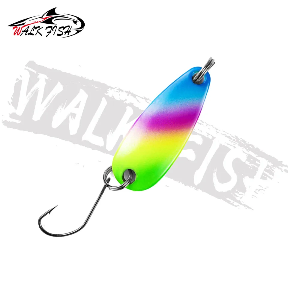WALK FISH 1 Uds 2,8 cm 3g cuchara de Pesca señuelo Pesca Wobblers Pesca aparejos de Pesca Spinner cebo 5 uds cuchara de trucha Artificial - imagen 4