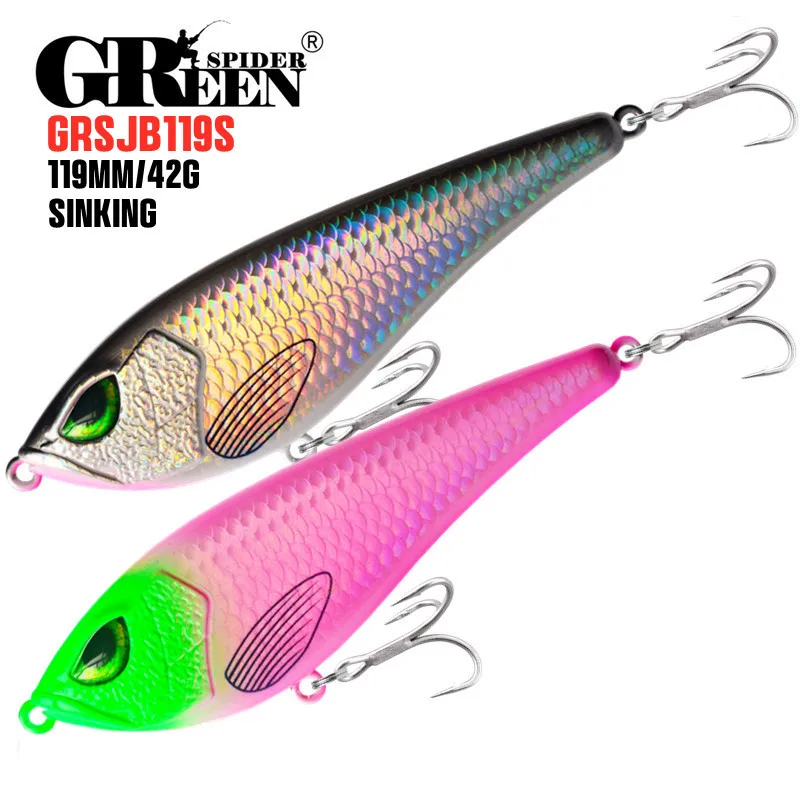 GREENSPIDER Jerkbait hundimiento – Sonido fuerte para lucio y perca