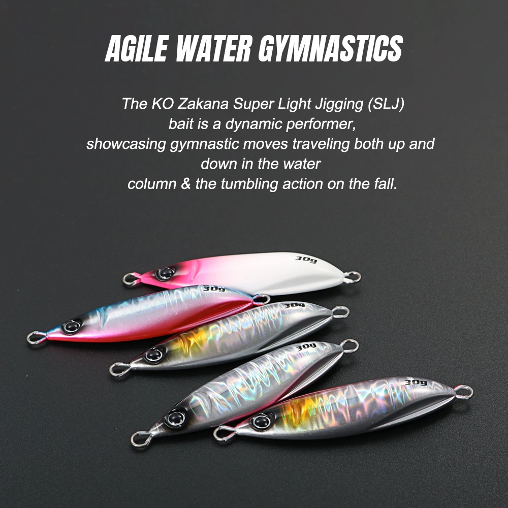 JIGGING PRO Metal Jig 20g 30g 40g 60g Ko Zakana SL lento Blatt Cast UP Shore Jigging señuelos señuelo de pesca de agua salada - imagen 4
