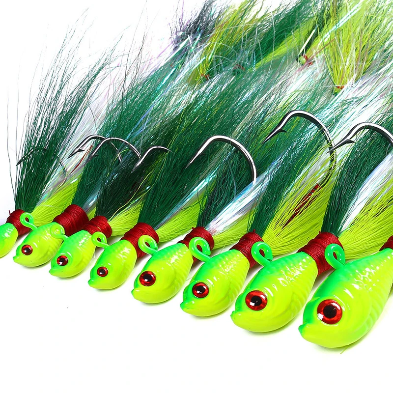 Jig Buck Tail con pelo de ciervo y barba para lubina - imagen 5