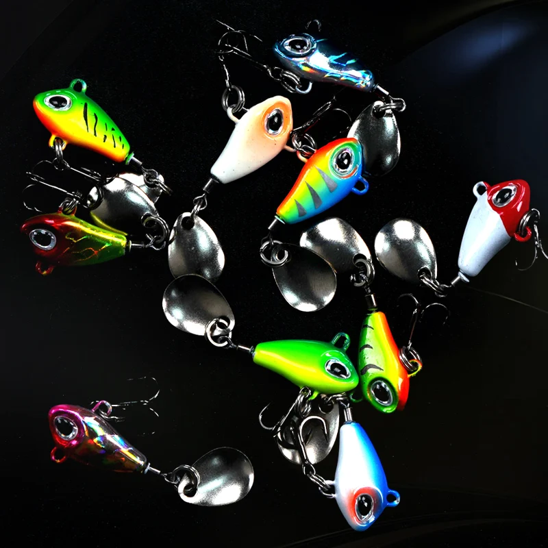 Kit de Spinner de pesca, 1 unidad, 5 uds., 10 Uds., juego de señuelo de Jigging de curricán para Lucio, accesorios de aparejos de manivela con caja, Kit de señuelos giratorios - imagen 4