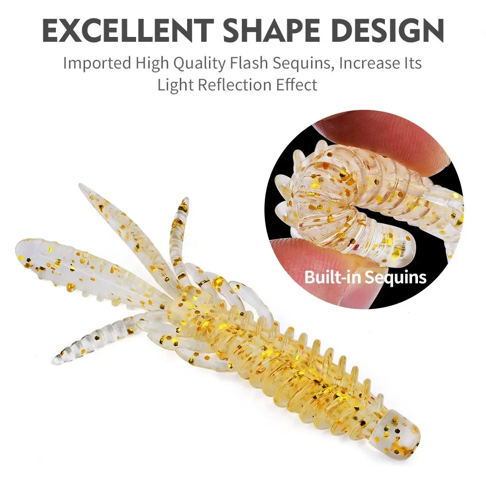 10 Uds. Cebo de gusano supercontinente, cebo suave Tanta Fishy, Señuelos de Pesca con olor, Pesca de carpa, lubina, señuelo Isca artificial PVA - imagen 5