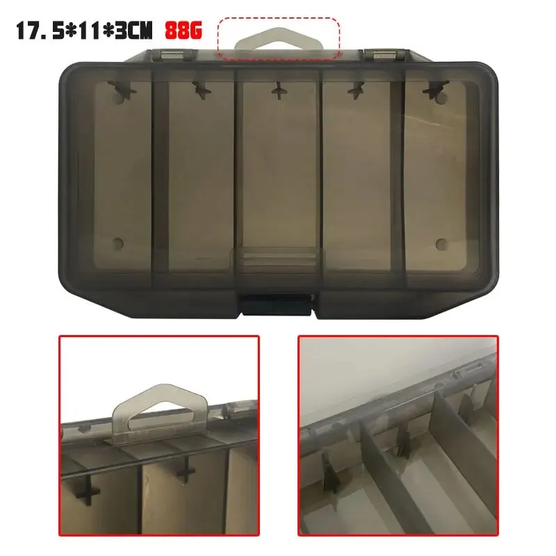 Caja de cinco compartimentos de M6 engrosada, caja de almacenamiento de brillo de cebo, accesorios, Kit de plástico, caja de herramientas - imagen 4