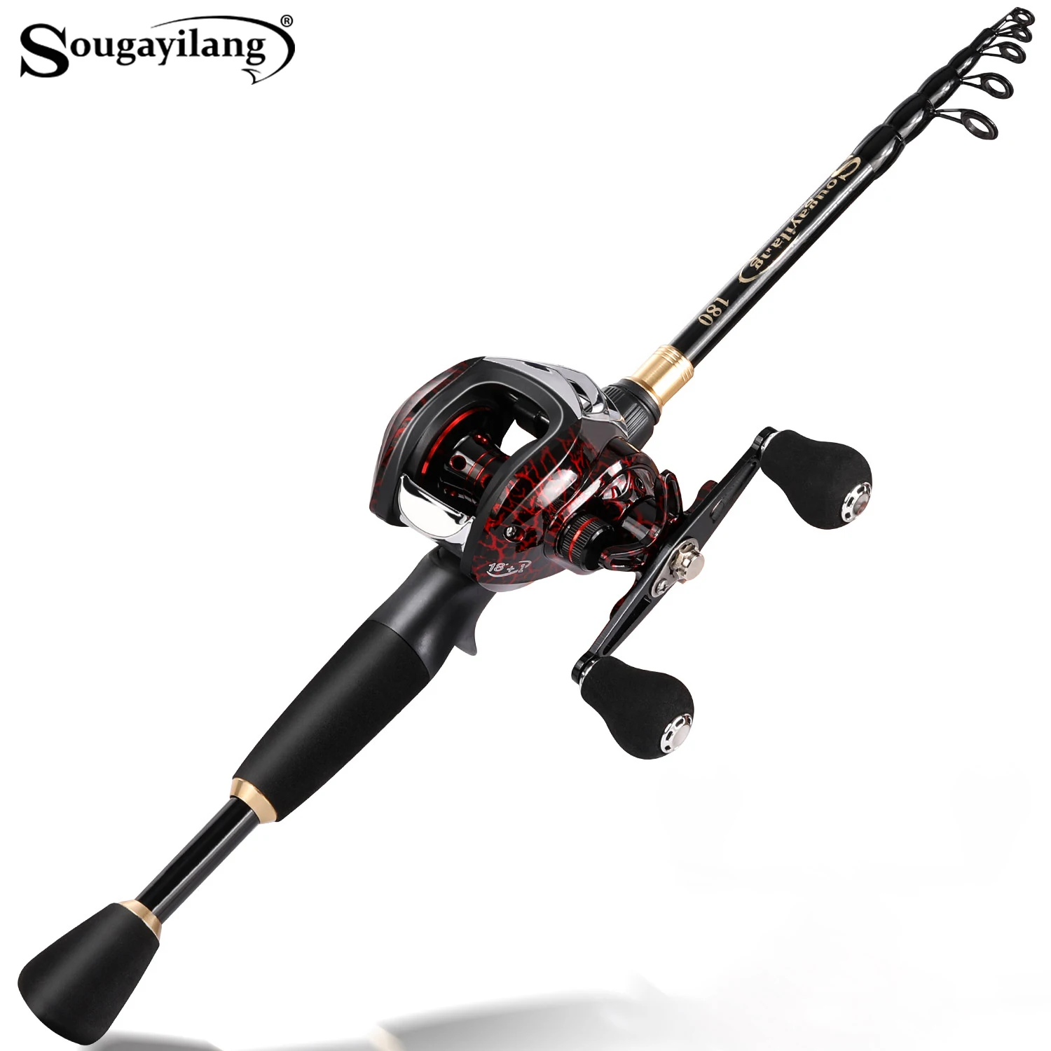 Sougayilang Combo Caña Telescópica Carbono + Carrete Casting - imagen 4