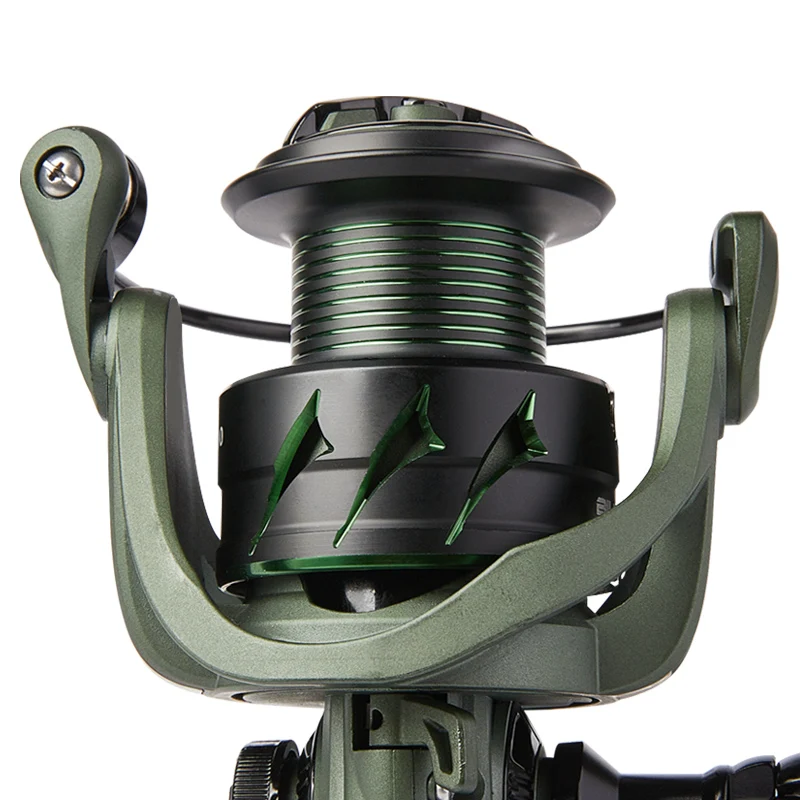 Carrete giratorio BILLINGS, carrete de pesca giratorio potente ultrasuave de 5 + 1 BB con carrete de aluminio, arrastre máximo de 17,6 libras, relación de engranaje 5,2: 1 - imagen 5