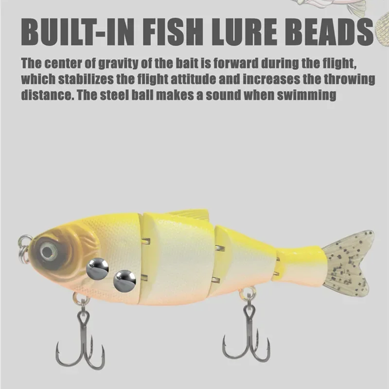 GREENSPIDER nuevo 110mm 18,5g cebo multiarticulado cuerpo duro hundimiento lento Lucio pesca cebo aparejos Swimbait Señuelos de Pesca - imagen 4