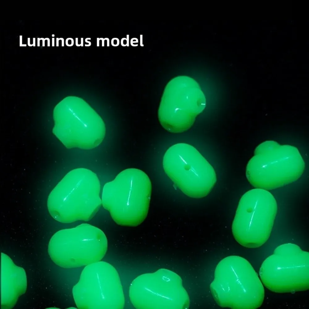 100 Uds. Aparejos de pesca con cuentas luminosas, Color blanco, anzuelos resistentes al agua salada, tamaño S/L, cuentas cruzadas, configuración de pesca - imagen 2