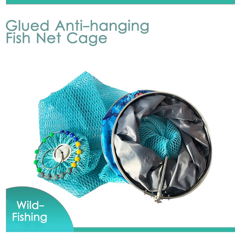 Lawaia-jaula de red anticolgante pegada, aparejos de pesca, alambre trenzado rosa o azul, posicionamiento de pesca salvaje, bolsa de red - imagen 2