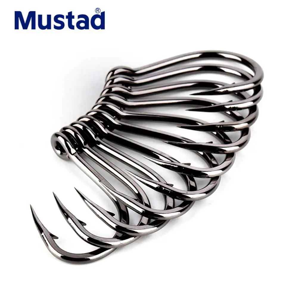 Anzuelos Mustad 10827NP con púas y ojal para pesca marina - imagen 2