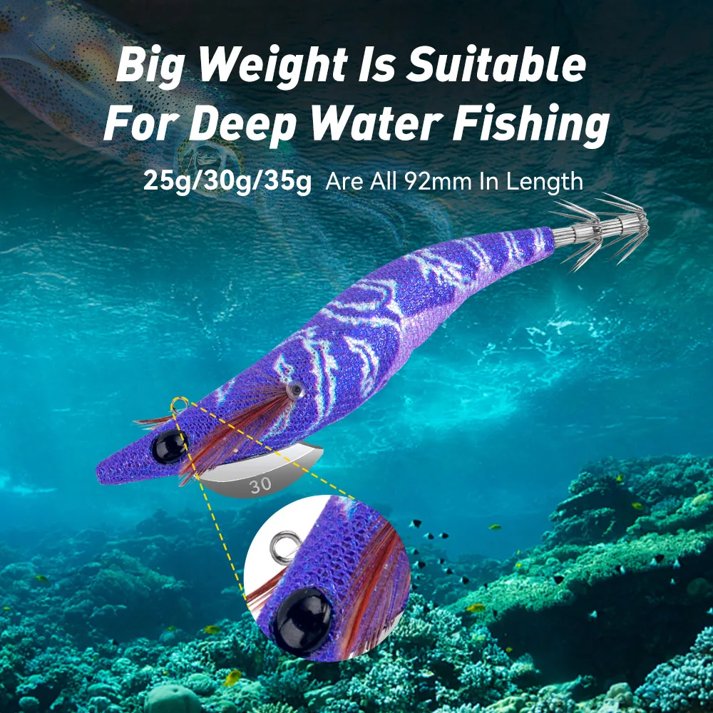 Kingdom EGI Jigs 2.5 #   3.0 #   3.5 #   Señuelo de pesca Artificial, anzuelo de calamar de alta calidad, cebos duros para camarones para sepia EGI - imagen 4