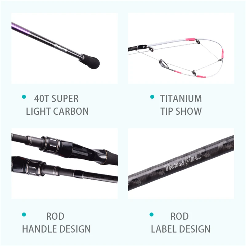 Mavllos caña de pescar de pulpo, punta de titanio con señuelo de guía en espiral, 60-120g, 40T, ultraligera - imagen 4