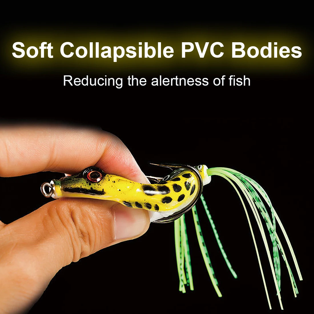 FishTrip-señuelo de rana para pesca, Topwater Hop Walker, cebo de plástico suave para Lucio y lubina - imagen 5