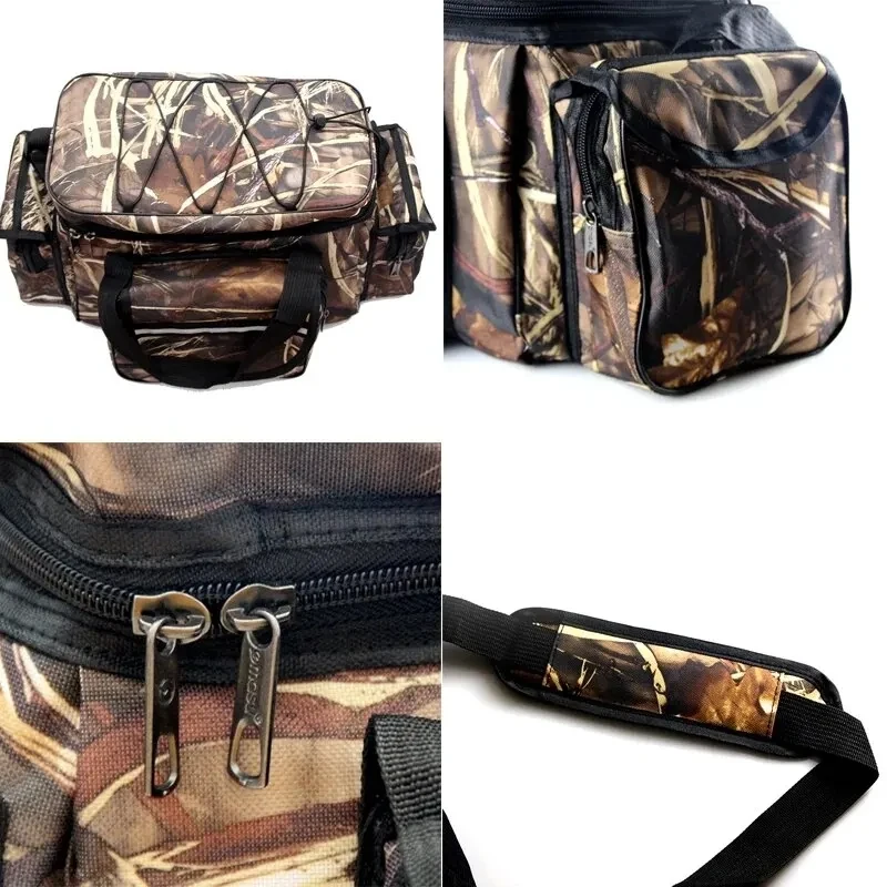 Bolsa de pesca impermeable de 50x30x25cm, bolsa de nailon multiusos de gran capacidad para aparejos de pesca, bolsos de hombro para exteriores de dos capas - imagen 5