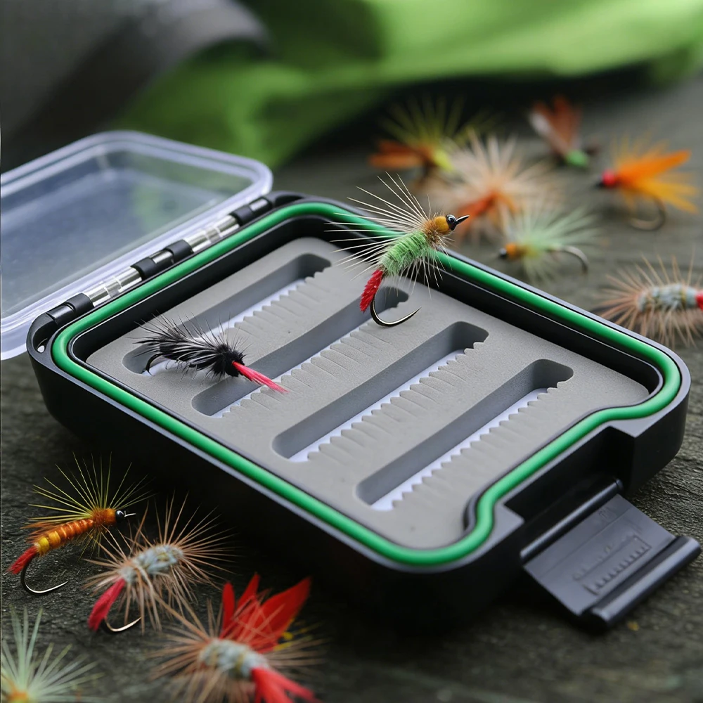 Caja de almacenamiento para señuelos con mosca ZYZHE, cordón antipérdida - imagen 3