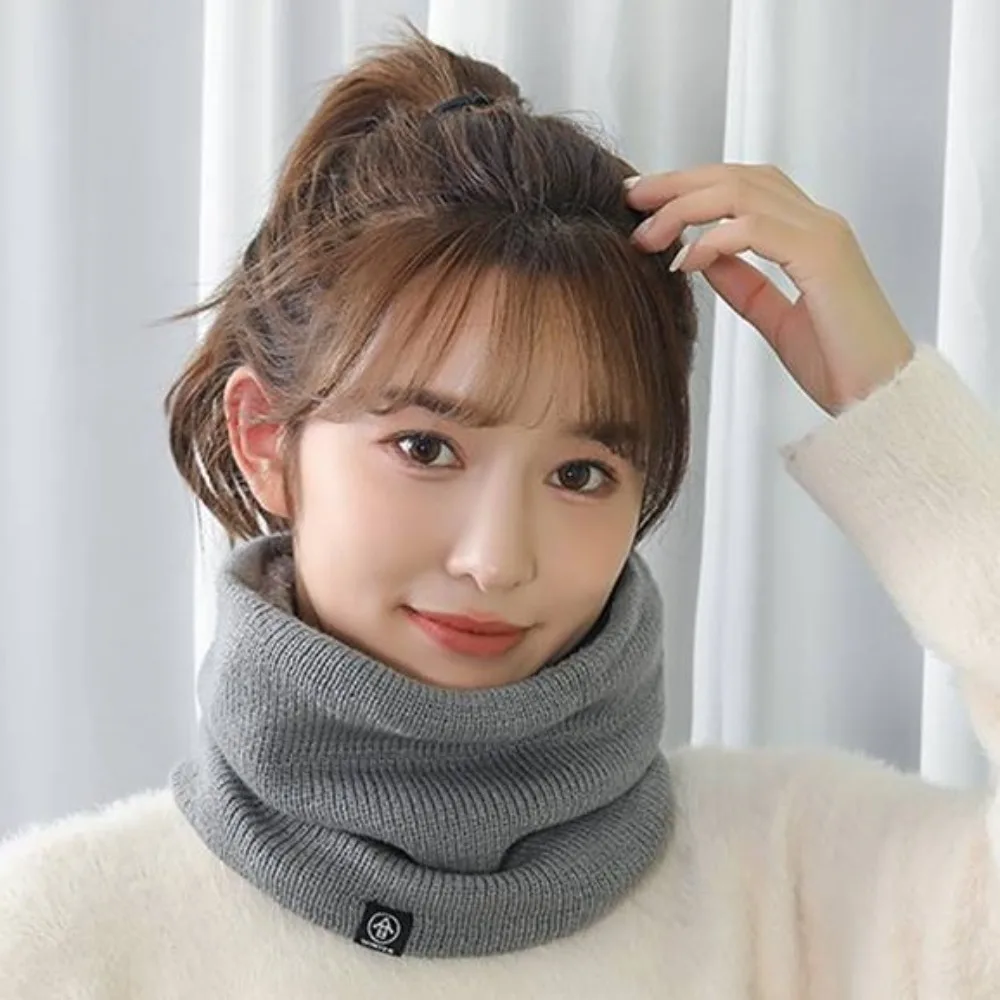 Nuevo Bufanda de invierno con protección para el cuello, calentador de cuello grueso de Color sólido, bufandas cálidas para invierno - imagen 3