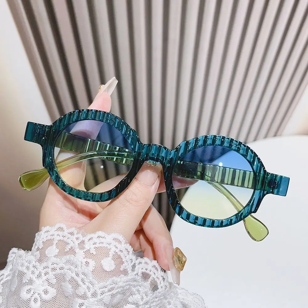 Gafas de sol redondas únicas para mujer, lentes de doble Color, tonos Punk, UV400, tendencia, gradiente - imagen 3