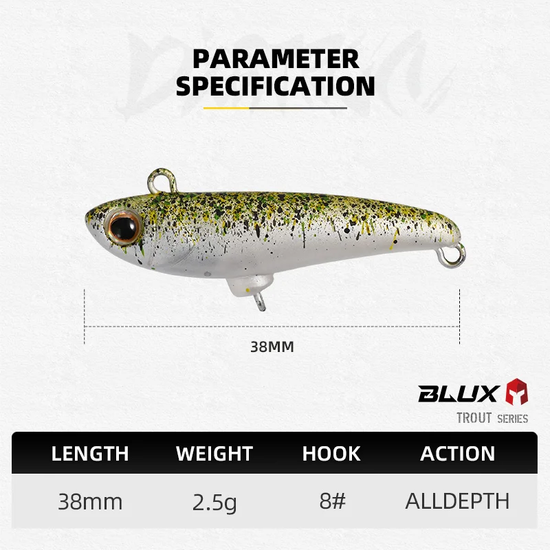BLUX Dartrun crankbait hundimiento dardos para trucha sin labios - imagen 3
