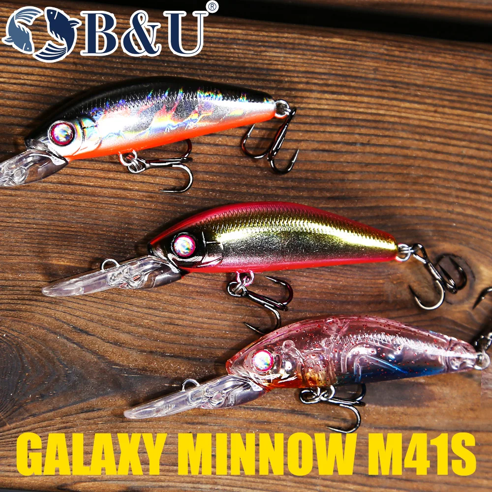 B & U-señuelo de pesca de 4,1 cm, 3g, pececillo que se hunde, cebo duro Artificial para lubina, perca, Lucio, salmón, trucha - imagen 3