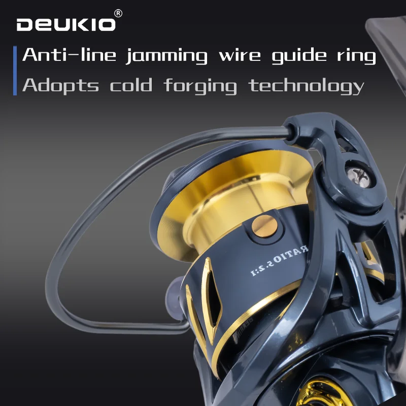 Carrete de pesca giratorio DEUKIO de peso ligero 3 + 1BB 10kg carrete de tallado CNC de arrastre para bobina de pesca de agua salada de lubina - imagen 4