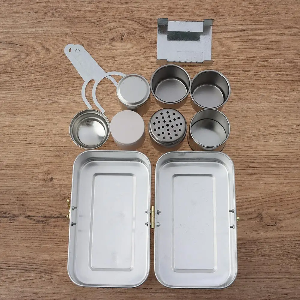 Coleccionistas extra raros reutilizables, café para acampar, fácil de limpiar, Mini utensilios de cocina para campamento, juego multiusos con tazas para ollas de campamento