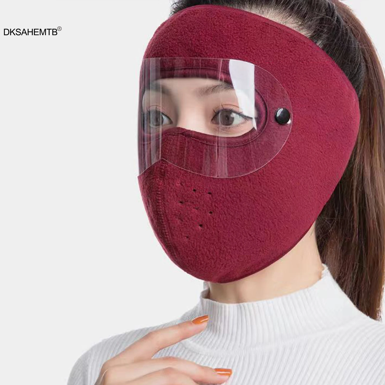 Máscara facial cálida de invierno, máscara fría de cara completa de terciopelo grueso para hombres y mujeres, ciclismo al aire libre, equitación, esquí, pesca, máscara a prueba de viento - imagen 4