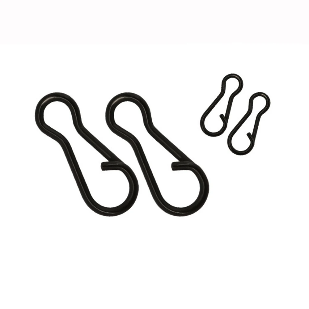 50 unids/pack Pesca Snap Clip de Pin de acero inoxidable negro mate depósito europeo accesorios de grupo de Pesca de carpa aparejos herramienta Pesca - imagen 5