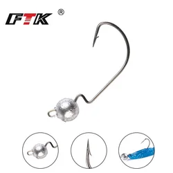 FTK Jig Head Acero Carbono – Anzuelo curvado para vinilo