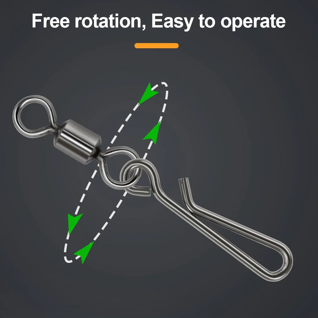 FishTrip-giratorio giratorio con Clips, broche giratorio de pesca con mosquetón, conector de pesca de acero inoxidable - imagen 4