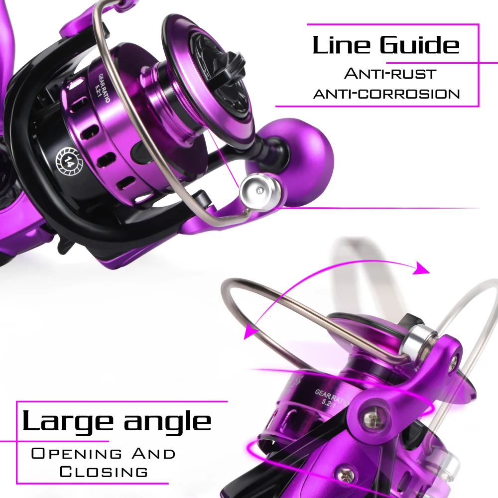 Sougayilang-carrete giratorio serie 1000-5000, arrastre máximo 8kg, relación de engranaje 5,2: 1, salida suave para pesca de carpa de agua dulce - imagen 3