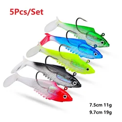Jig Head T Tail señuelo suave señuelo de Pesca 11g 19g Jig Head Hook anzuelo de Pesca cebo Artificial aparejos de Pesca para Pesca trucha Zander