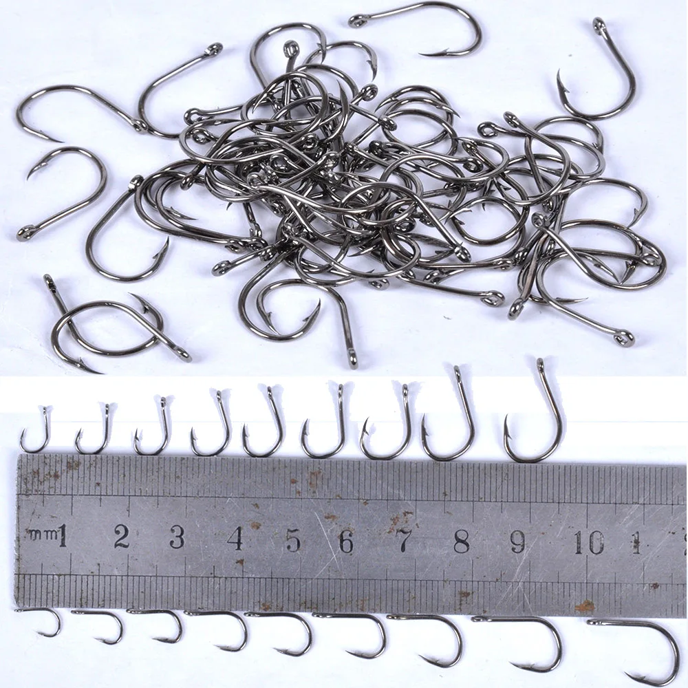 Anzuelos de pesca de carpa de carbono, conjunto de anzuelos de agua dulce y salada, caja de aparejos afilados de púas, 500/600 unids/lote, tamaño 3-12 # - imagen 5