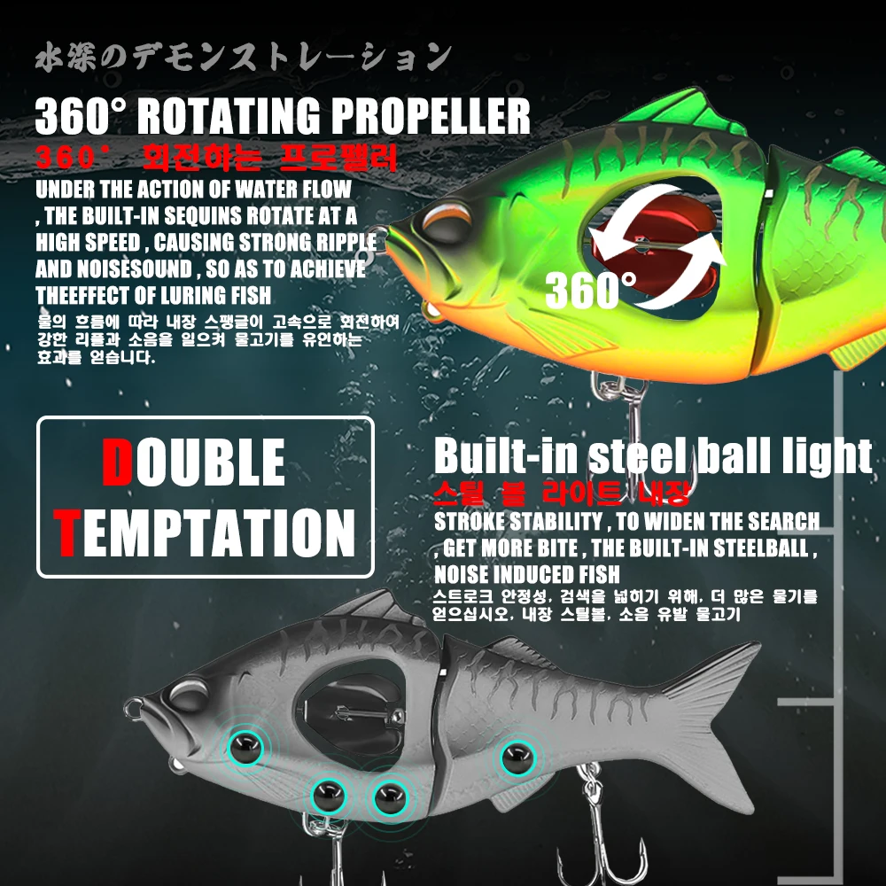 2022 Whopper Swimbaits Señuelos de Pesca vibración hundimiento lento Plopper cebos duros Spinnerbaits Isca Artificiall Accesorios - imagen 3