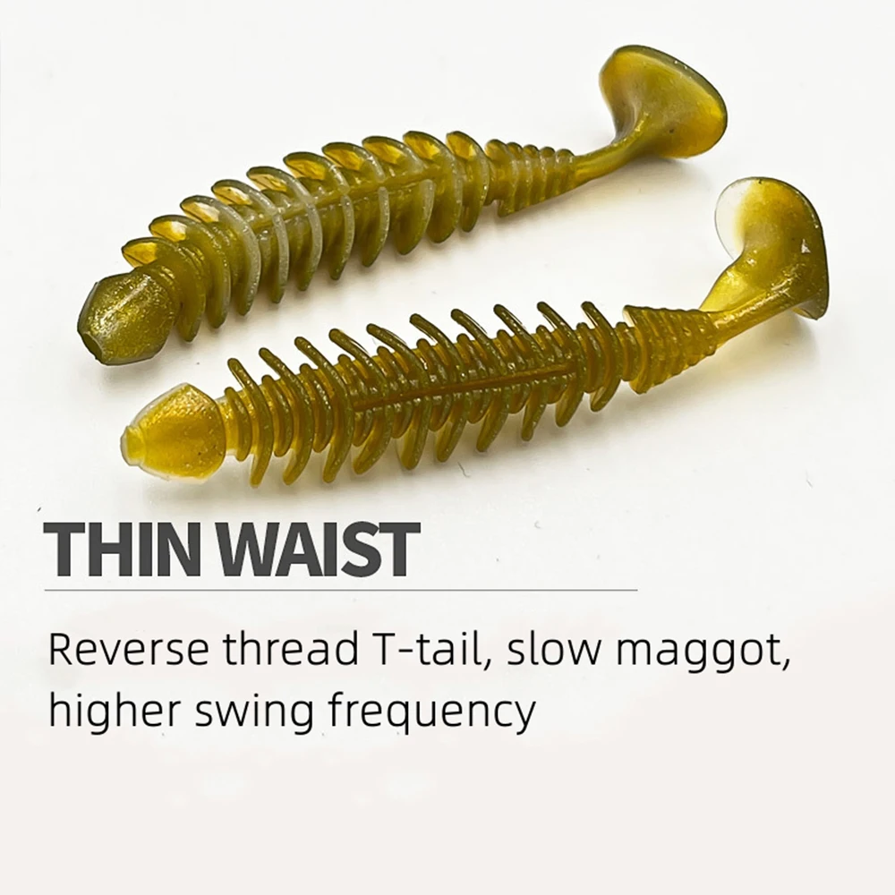 FISHKING-Cebo Artificial de silicona, 10 piezas, señuelos blandos de pesca, 45mm, 60mm, Jig, Swimbait minnow Articulación de la columna vertebral Cebo suave Cebo de silicona para pescar Columpios de pesca Cebo marino d - imagen 5